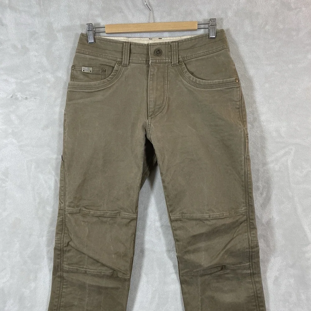 Kuhl Rebel Pants Mens 30x30 Brown Vtg Patina Dye Canvas Outdoor Hiking 5139